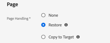 Page Handling Restore Selected