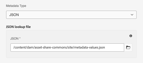 JSON Property Metadata Type - Dialog
